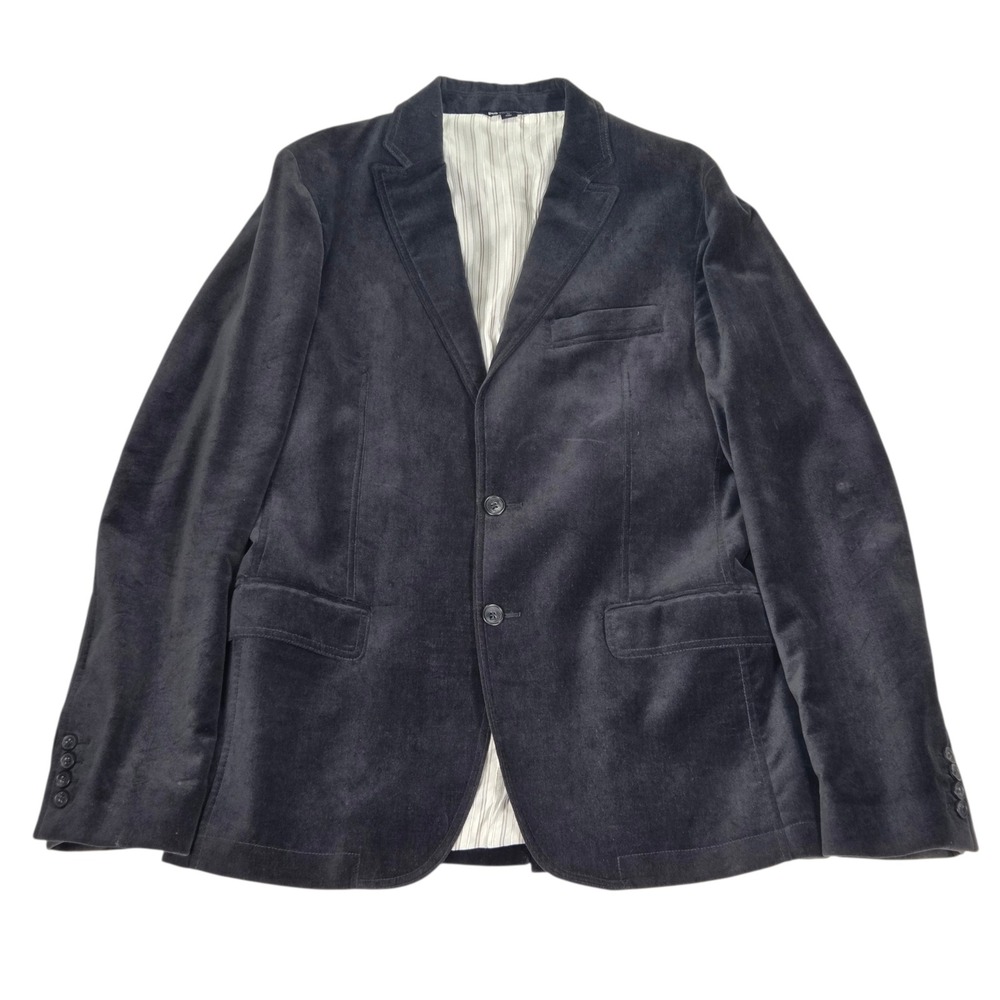 D&G Dolce & Gabbana Velvet Navy Blazer Mens 38 US 48‎ EU Cotton Italy Sport Coat